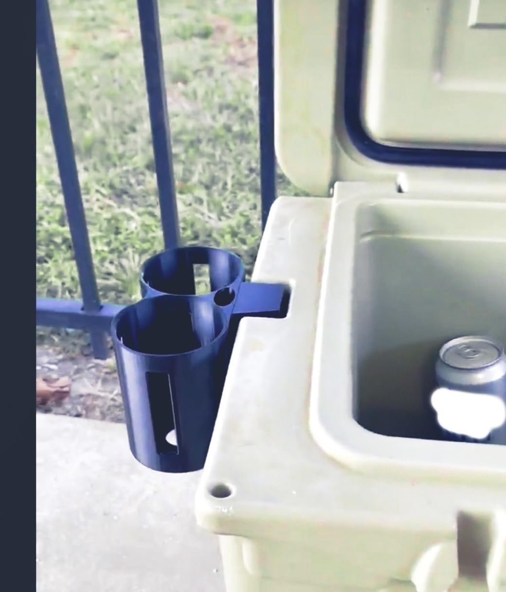 Cooler Cup Holder with Bic Lighter Slot - Yeti/Rtic Compatible